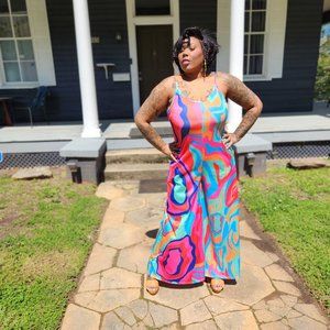 Fun Print Plus Jumpsuit